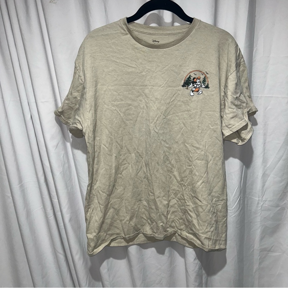Mickey Mouse Shirt Camping Outdoors Adventure Graphic Tee Short Sleeve Crewneck
